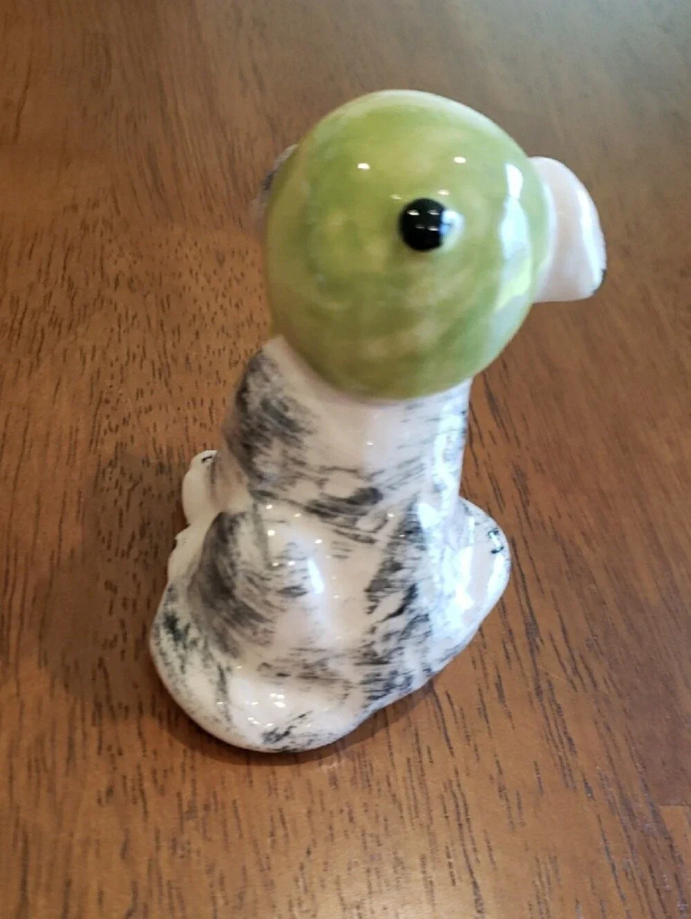 Vintage Ceramic Dog Figurine with Green Beret and Pipe